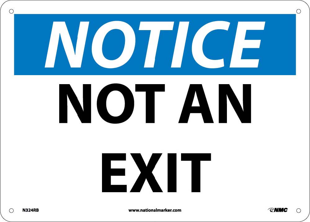 Notice Not An Exit Sign-eSafety Supplies, Inc