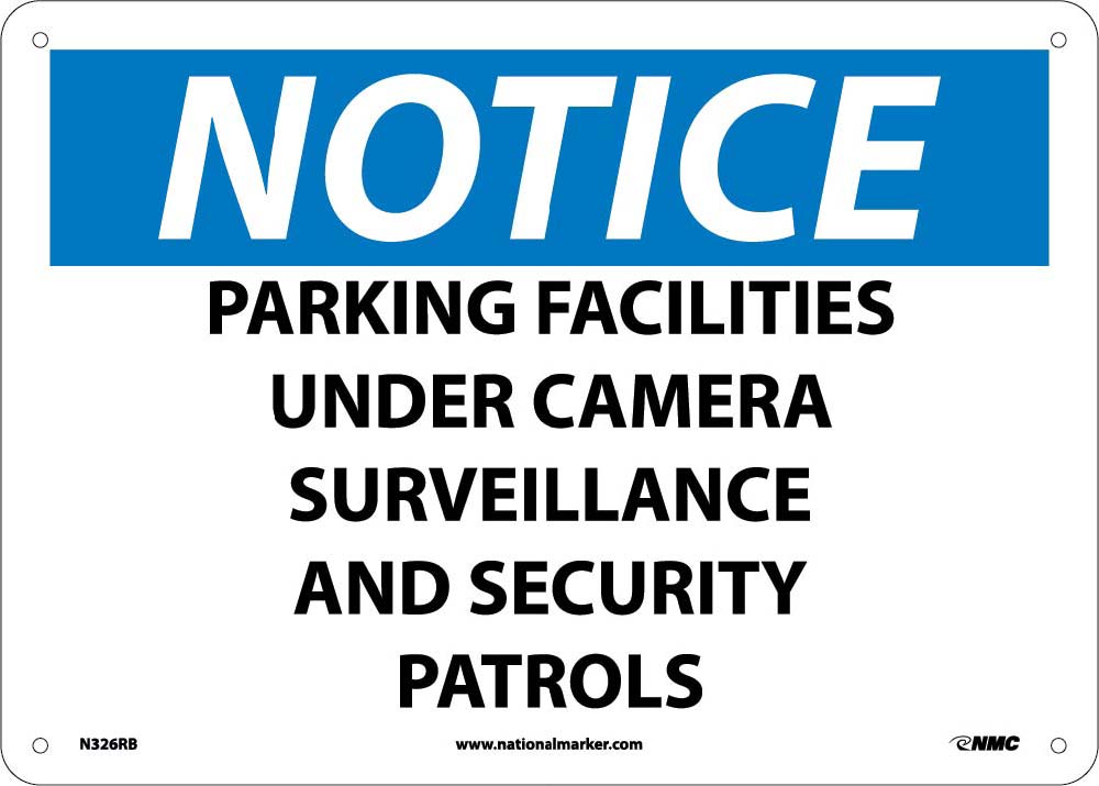 Notice Parking Facilities Under Security Sign-eSafety Supplies, Inc