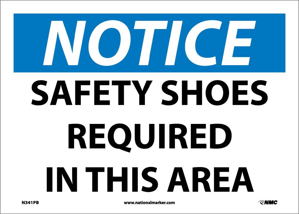 Notice Safety Shoes Required In This Area Sign-eSafety Supplies, Inc