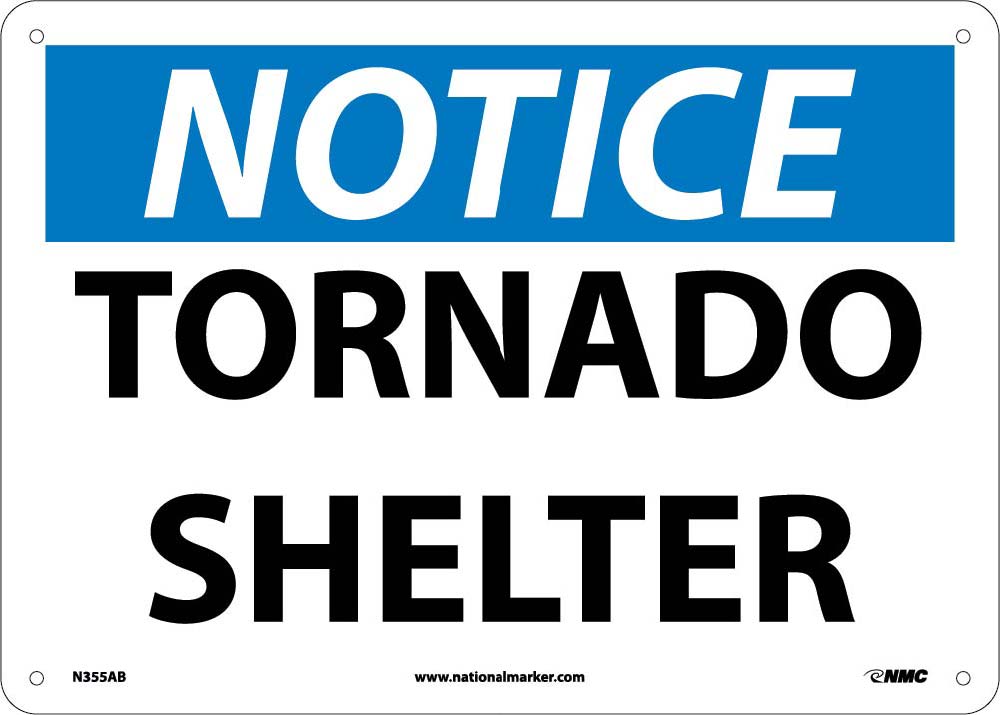 Notice Tornado Shelter Sign-eSafety Supplies, Inc