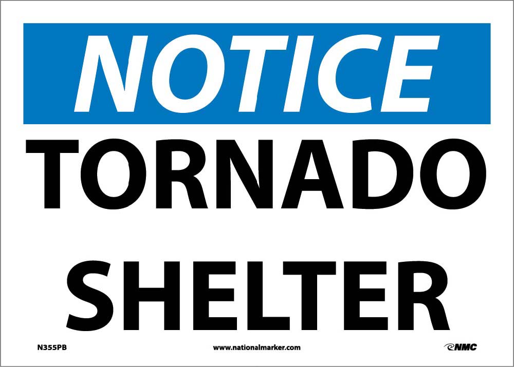 Notice Tornado Shelter Sign-eSafety Supplies, Inc