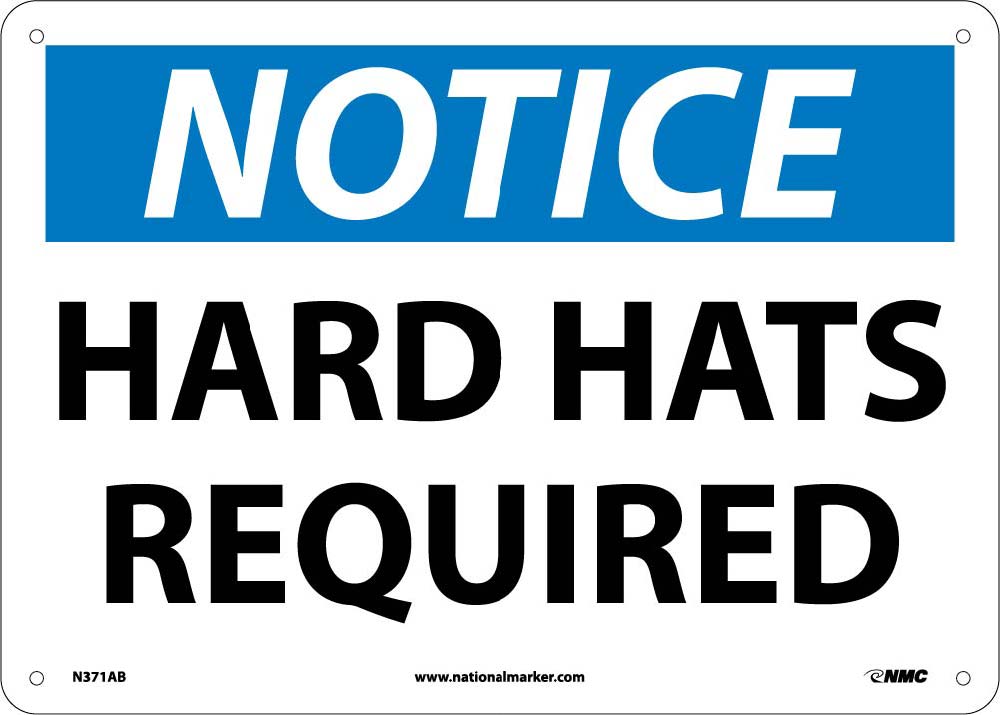 Notice Hard Hats Required Sign-eSafety Supplies, Inc