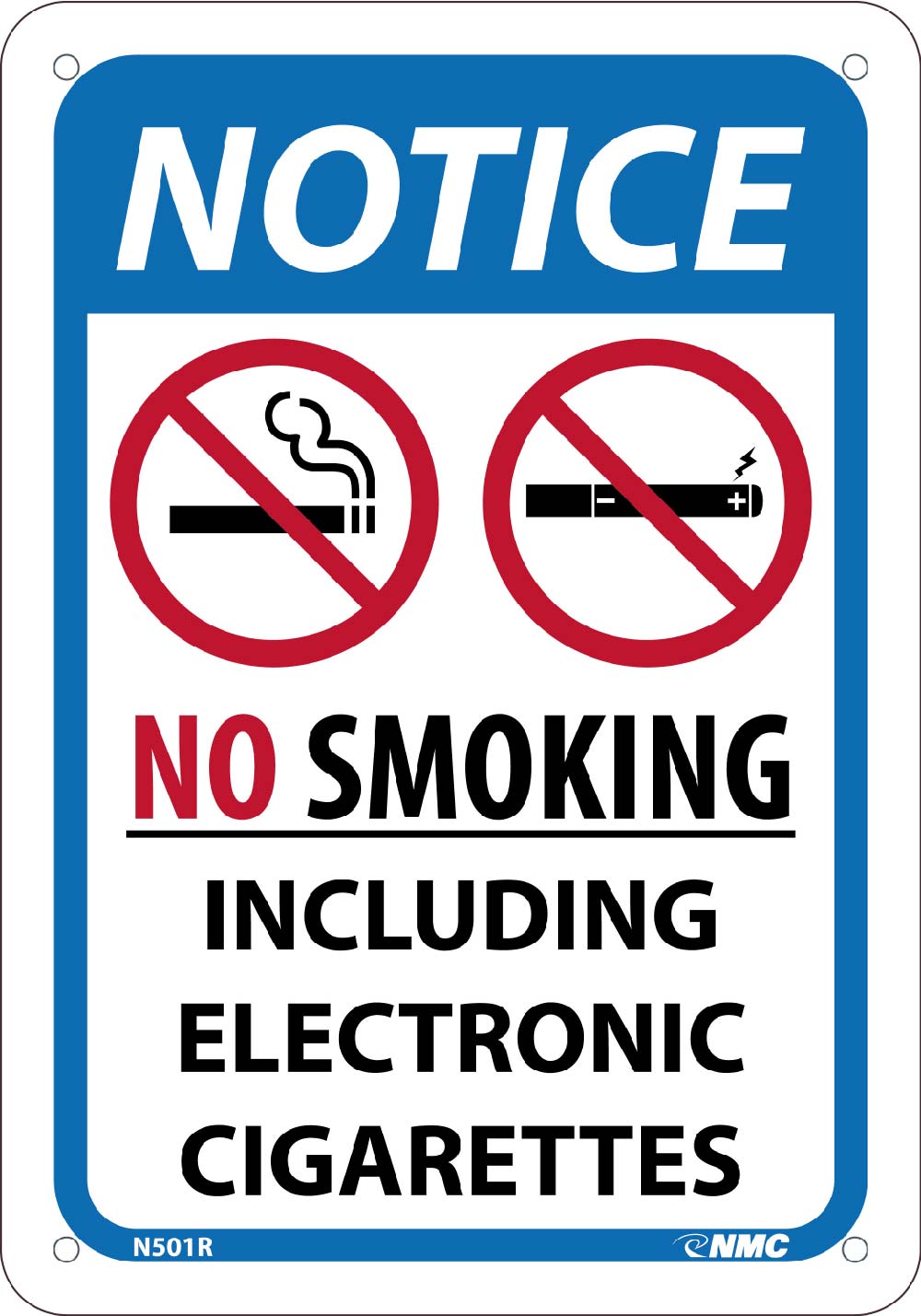 No Smoking Including E Cigarettes Sign-eSafety Supplies, Inc