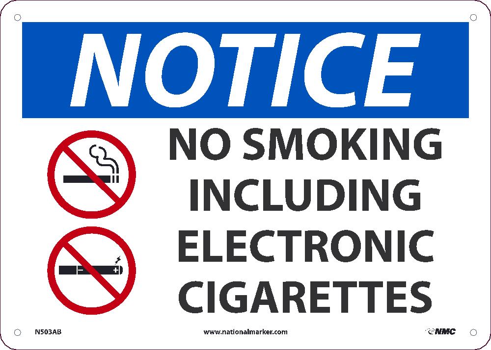 No Smoking Including E Cigarettes Sign-eSafety Supplies, Inc