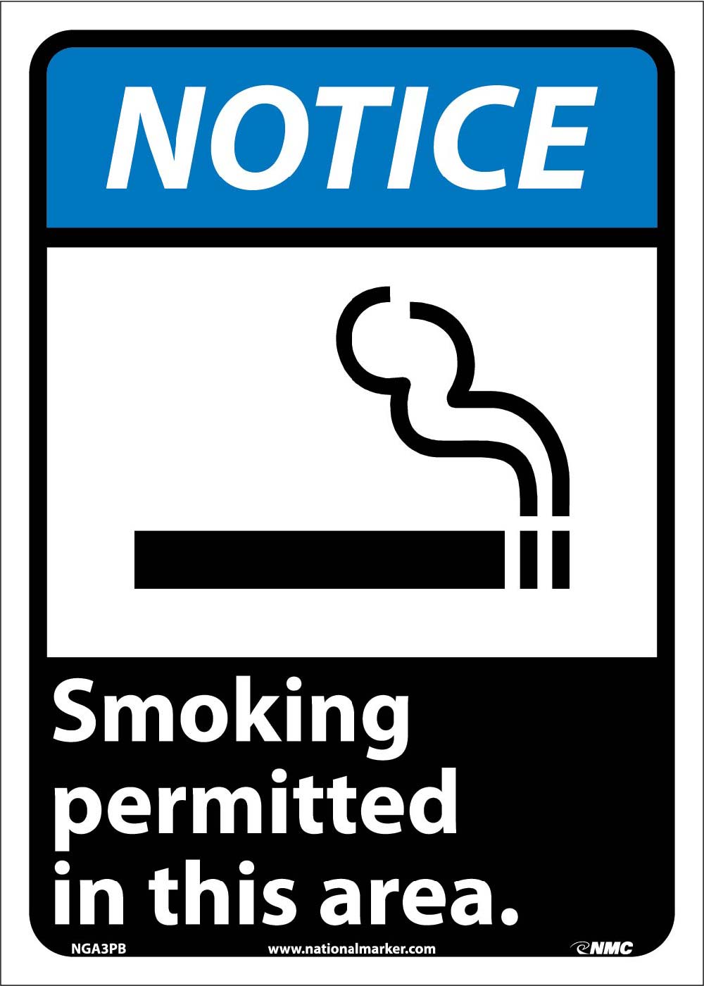 Notice Smoking Permitted In This Area Sign-eSafety Supplies, Inc