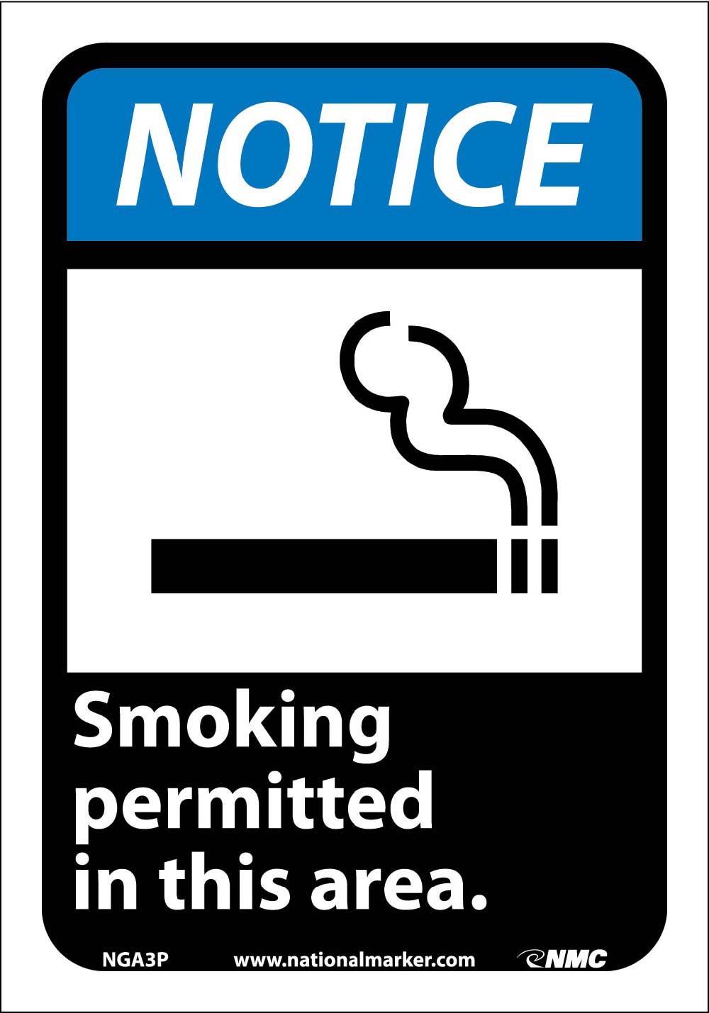 Notice Smoking Permitted In This Area Sign-eSafety Supplies, Inc