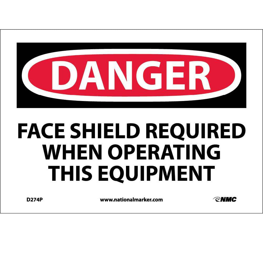 Danger Face Shield Required Sign-eSafety Supplies, Inc