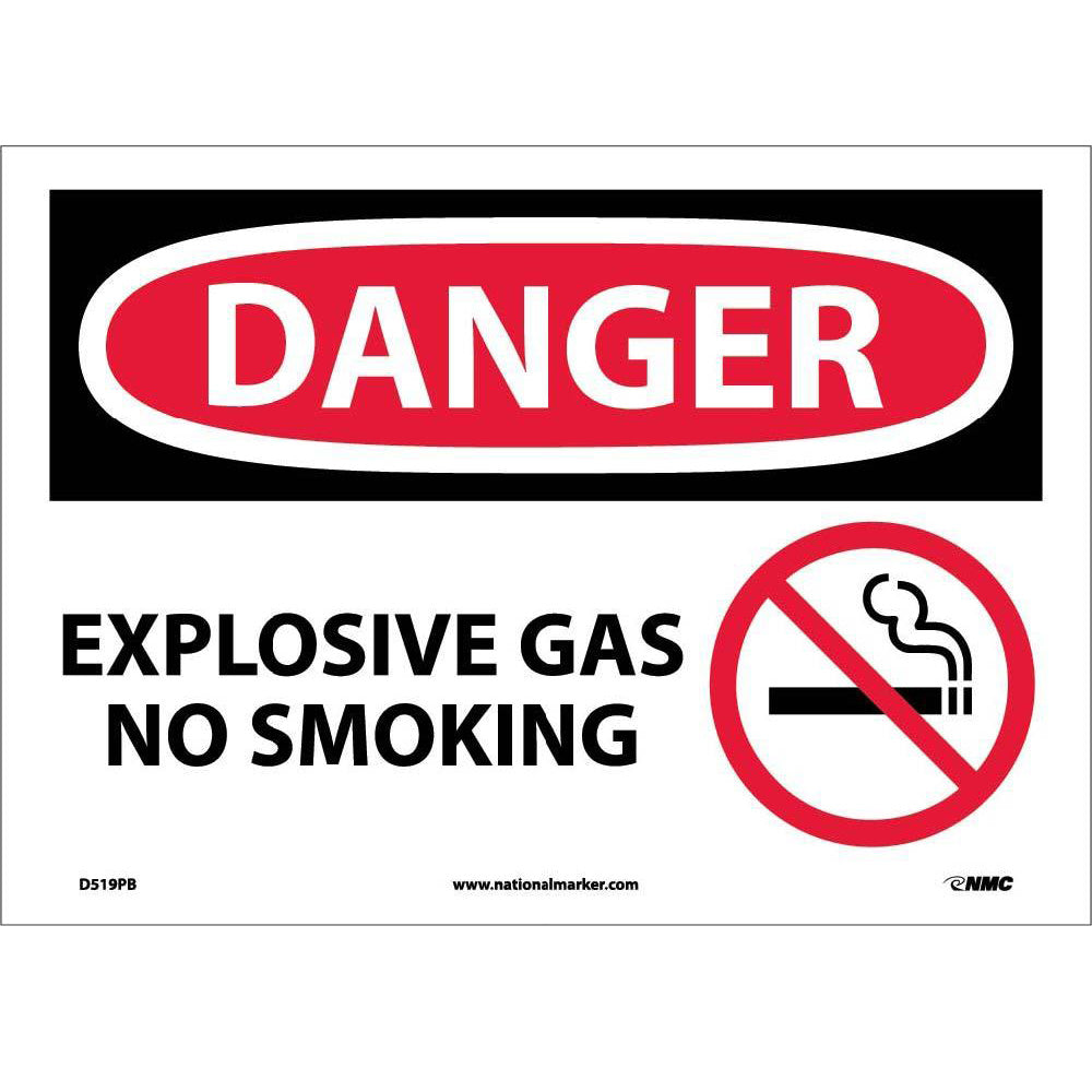 Danger Explosive Gas No Smoking Sign-eSafety Supplies, Inc