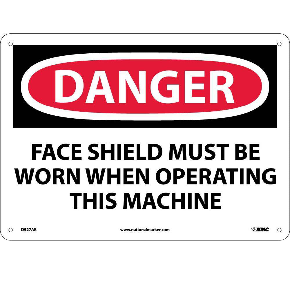 Danger Face Shield Must Be Worn Sign-eSafety Supplies, Inc