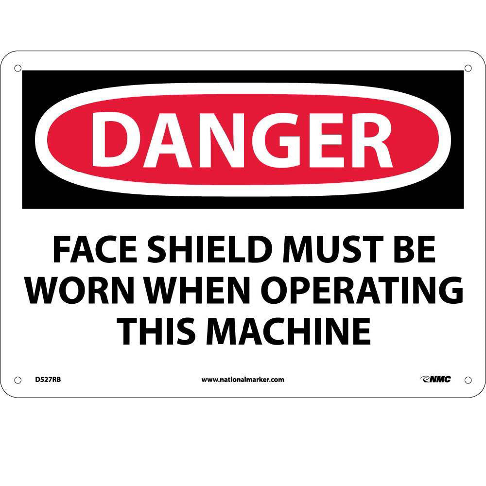 Danger Face Shield Must Be Worn Sign-eSafety Supplies, Inc