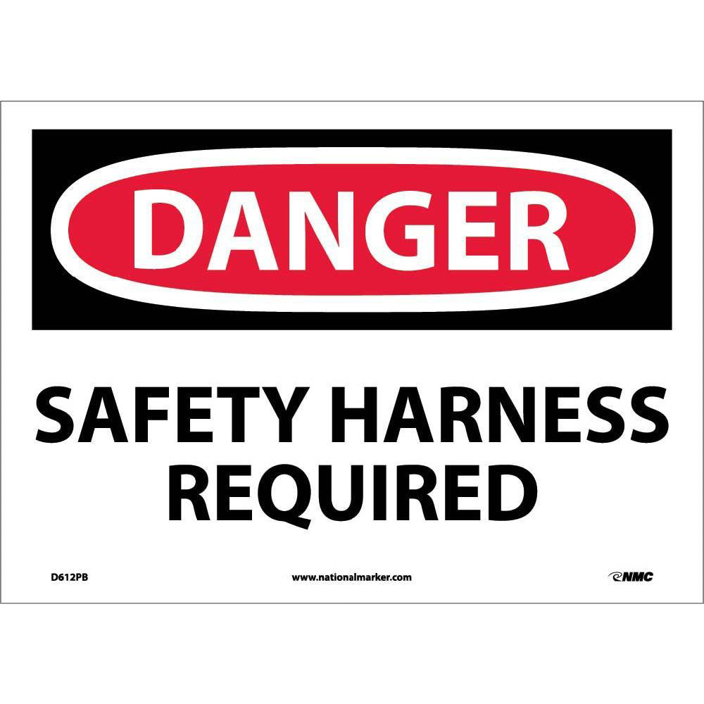 Danger Safety Harness Required Sign-eSafety Supplies, Inc