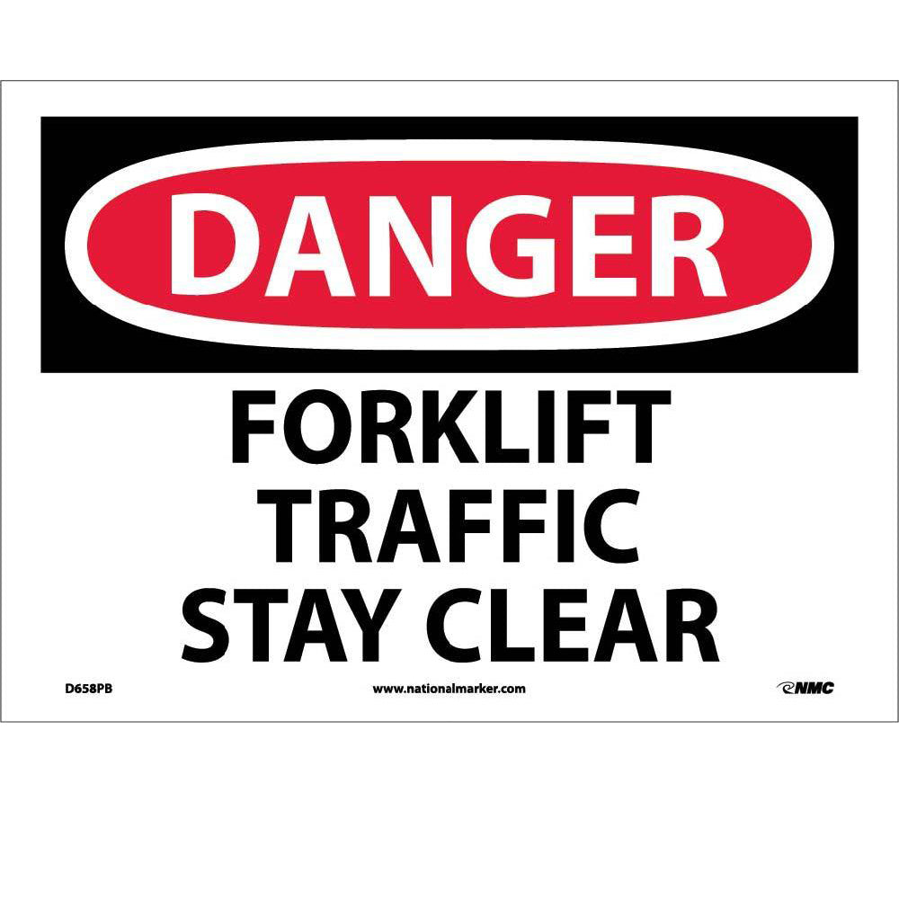 Danger Forklift Traffic Stay Clear Sign-eSafety Supplies, Inc