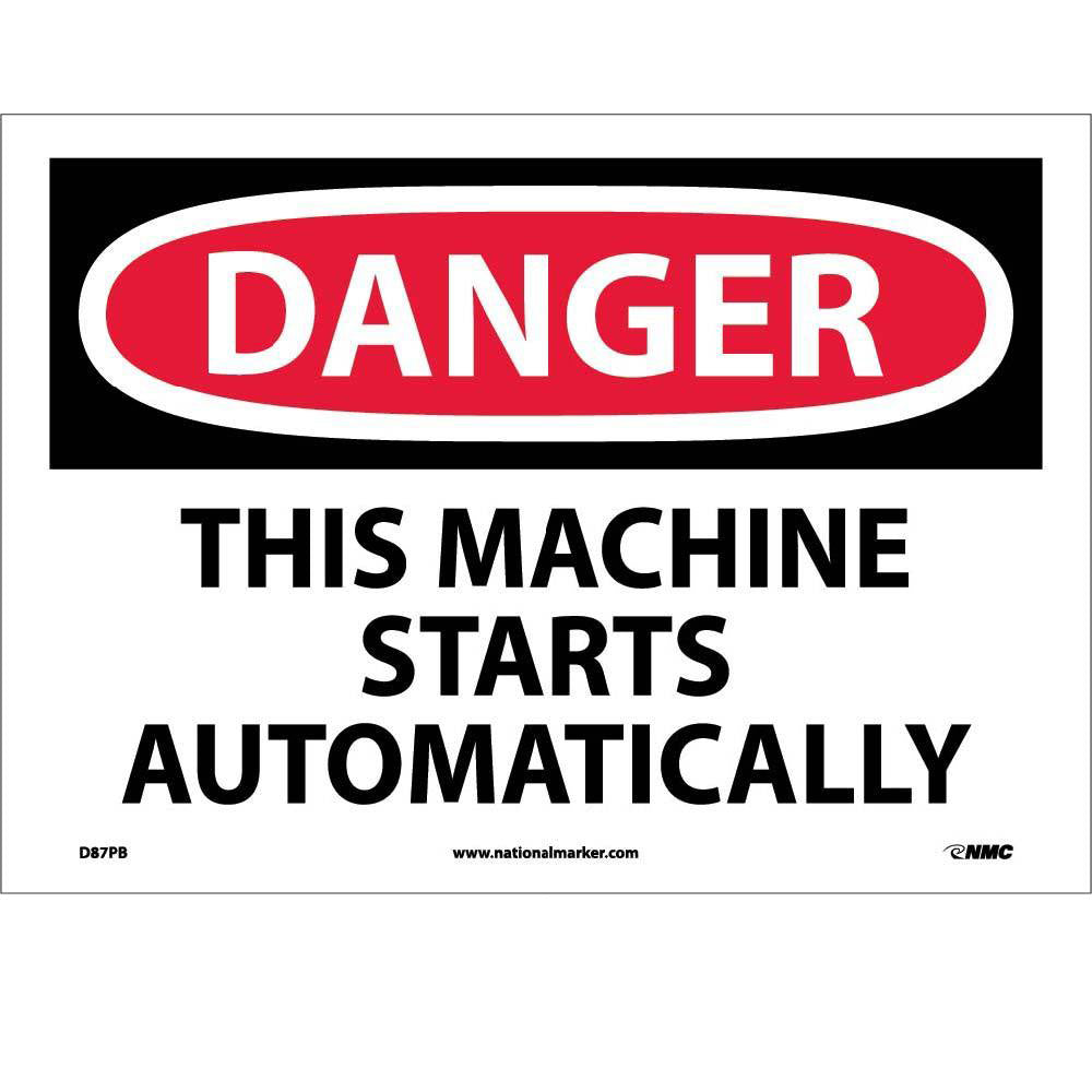 Danger This Machine Starts Automatically Sign-eSafety Supplies, Inc