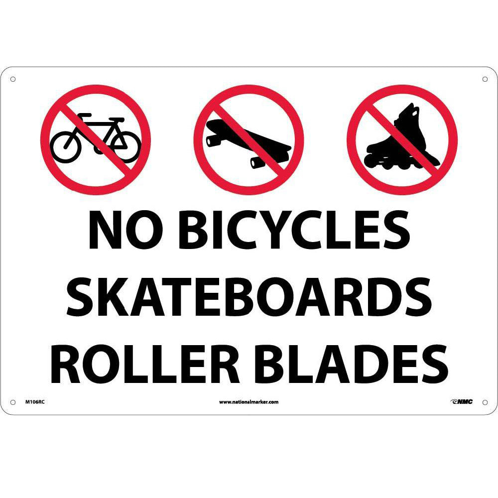 No Bicycles Skateboards Roller Blades Sign-eSafety Supplies, Inc