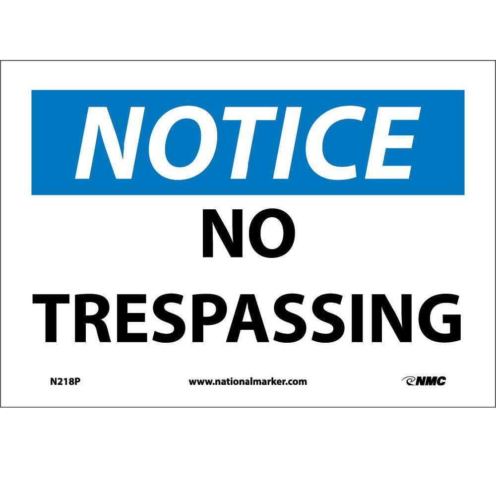 Notice No Trespassing Sign-eSafety Supplies, Inc