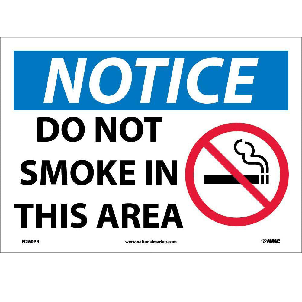 Notice Do Not Smoke In This Area Sign-eSafety Supplies, Inc