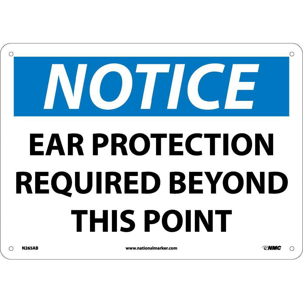 Notice Ear Protection Required Beyond This Point Sign-eSafety Supplies, Inc