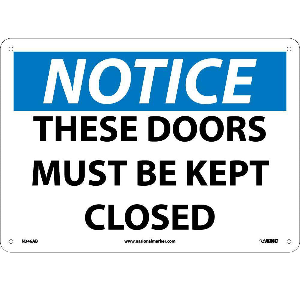 Notice These Doors Must Be Kept Closed Sign-eSafety Supplies, Inc