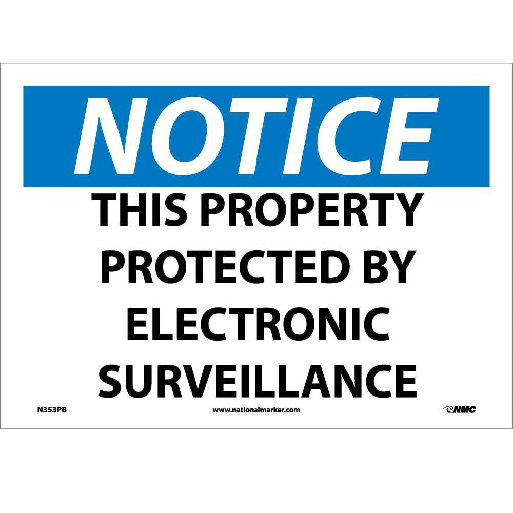 Notice Electronic Surveillance Sign-eSafety Supplies, Inc