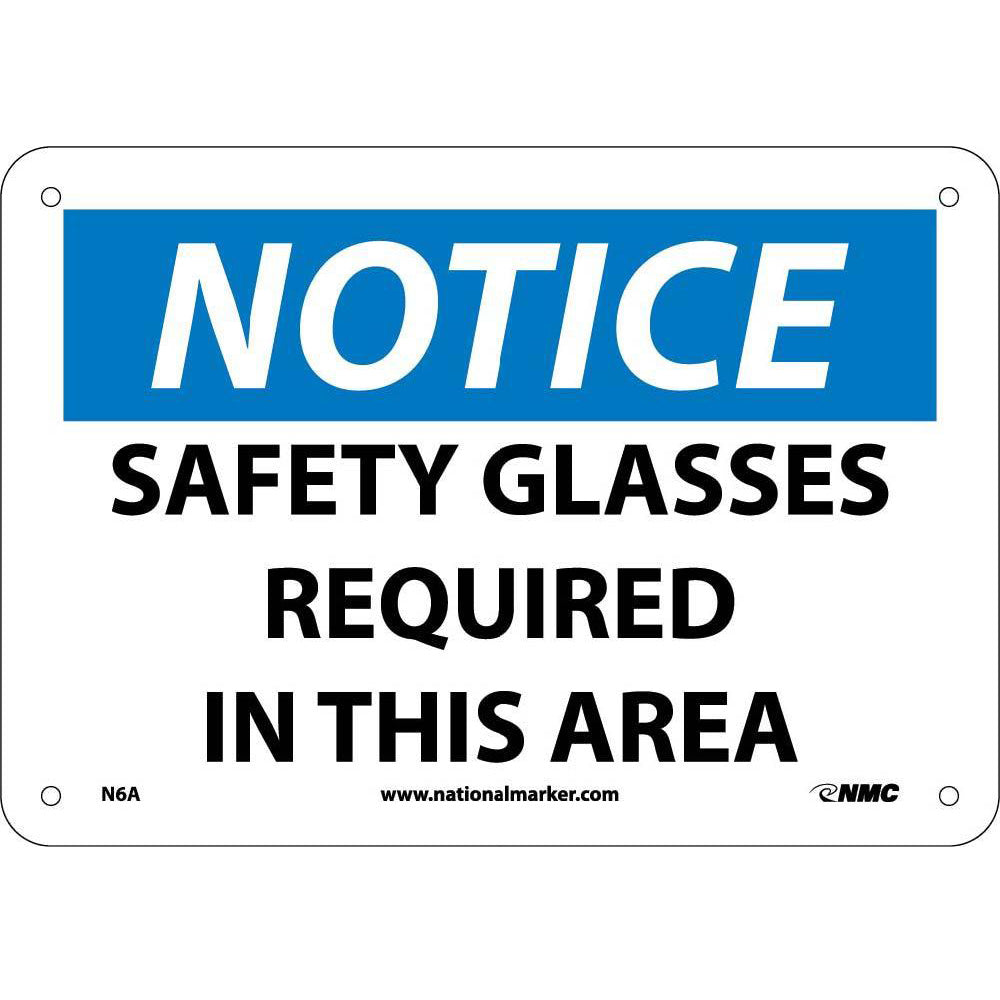 Notice Safety Glasses Required In This Area Sign-eSafety Supplies, Inc