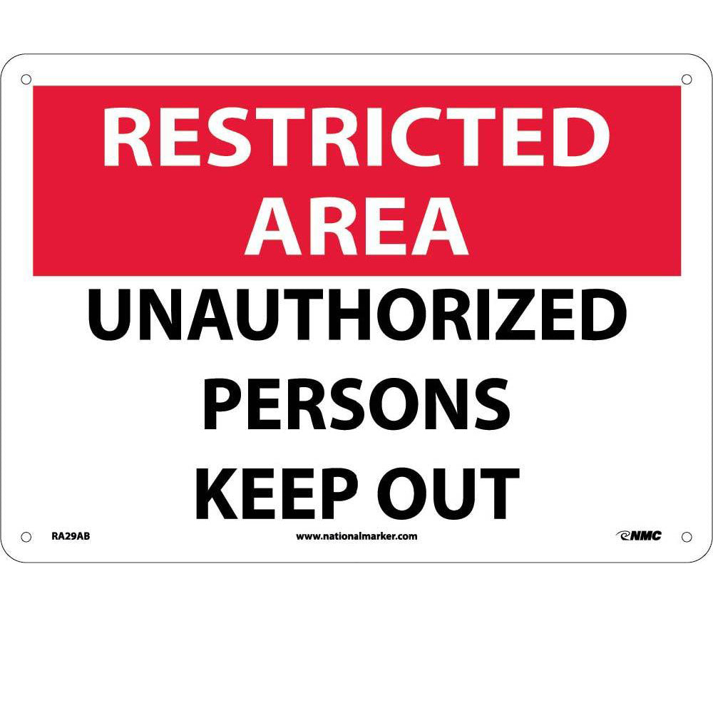 Restricted Area Unauthorized Persons Keep Out Sign-eSafety Supplies, Inc