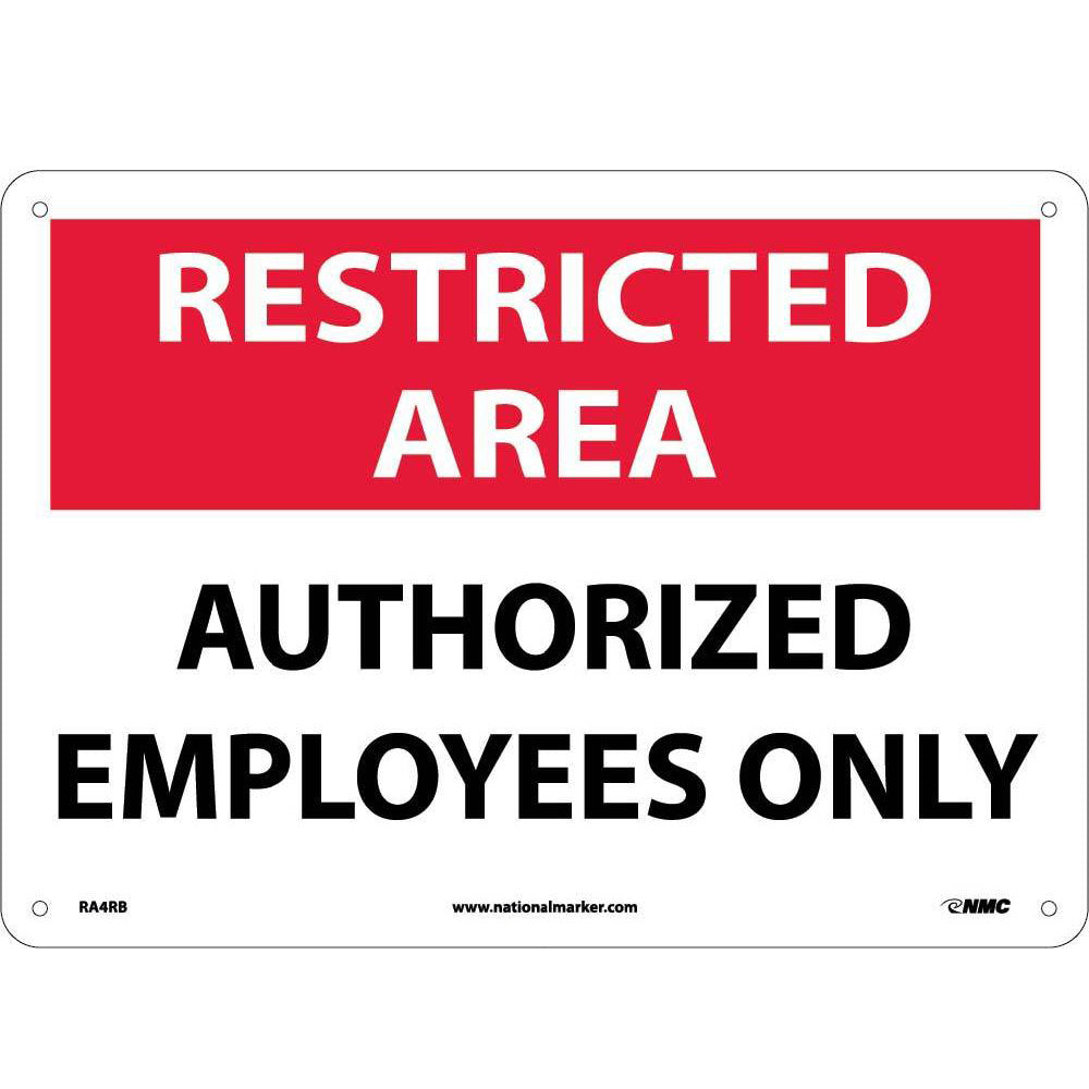 Restricted Area Authorized Employees Only Sign-eSafety Supplies, Inc