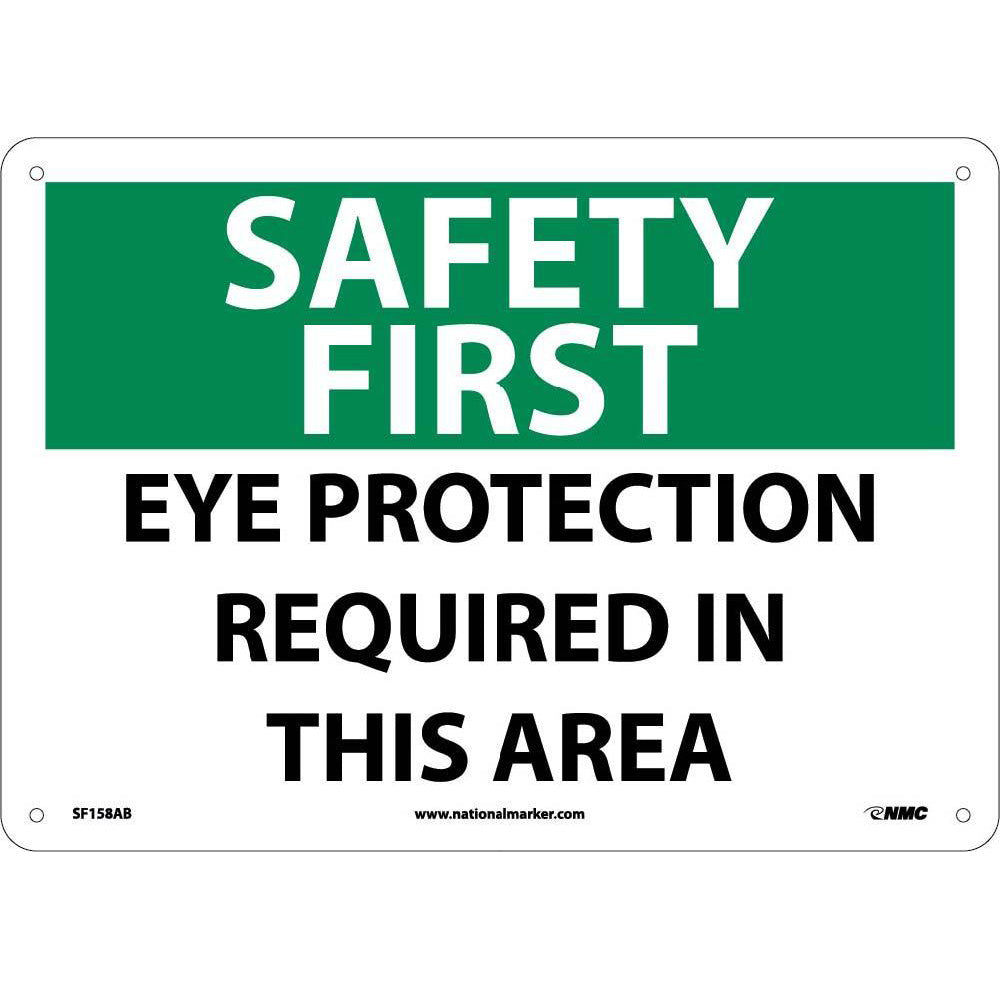 Safety First Eye Protection Required In This Area Sign-eSafety Supplies, Inc