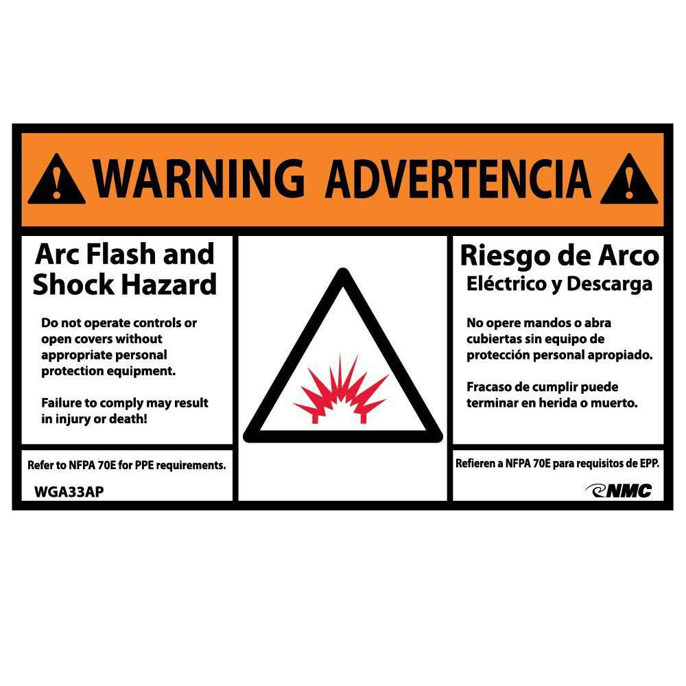 Warning Arc Flash Hazard Label - 5 Pack-eSafety Supplies, Inc