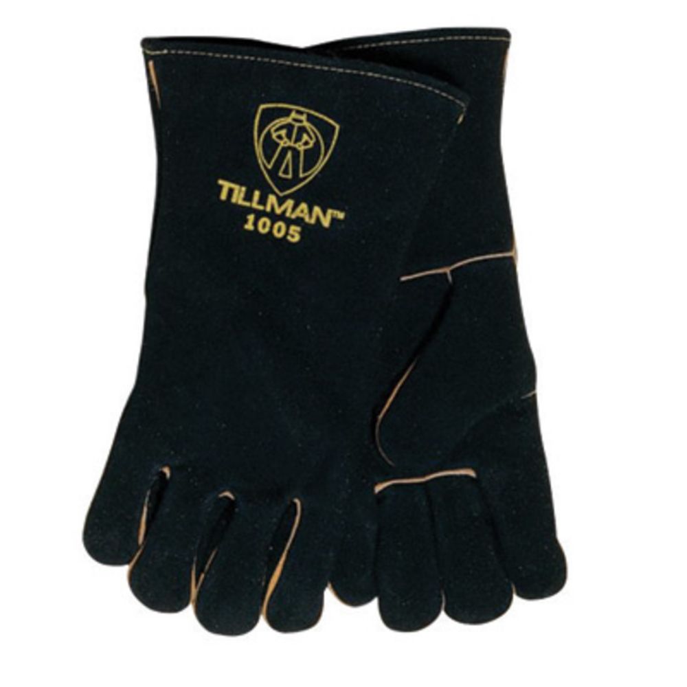 Tillman Large 14" Black Shoulder Split Cowhide Stick Welders Gloves With Kevlar Thread Locking Stitch (Carded)-eSafety Supplies, Inc