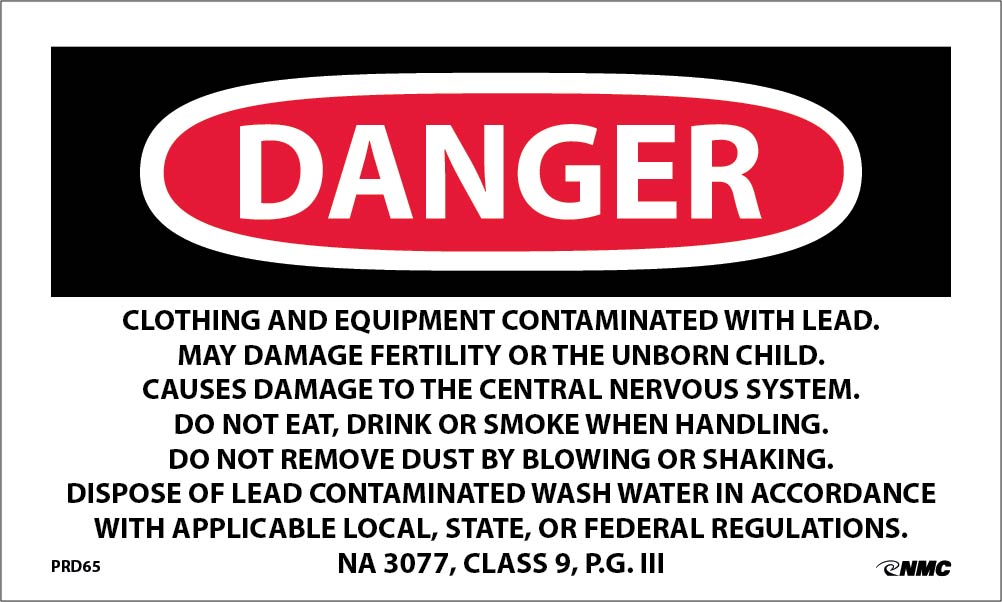 Labels, Danger Lead Containing Hazard Waste, Avoid Creating Dust - Roll-eSafety Supplies, Inc