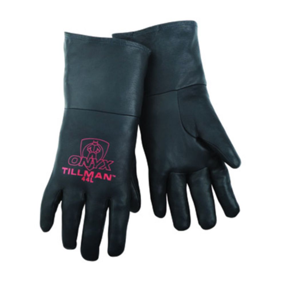 Tillman Black Top Grain Pigskin Leather Super Premium Grade MIG Welders Gloves With Reinforced Thumb And Kevlar Sewn Stitching (Carded)-eSafety Supplies, Inc