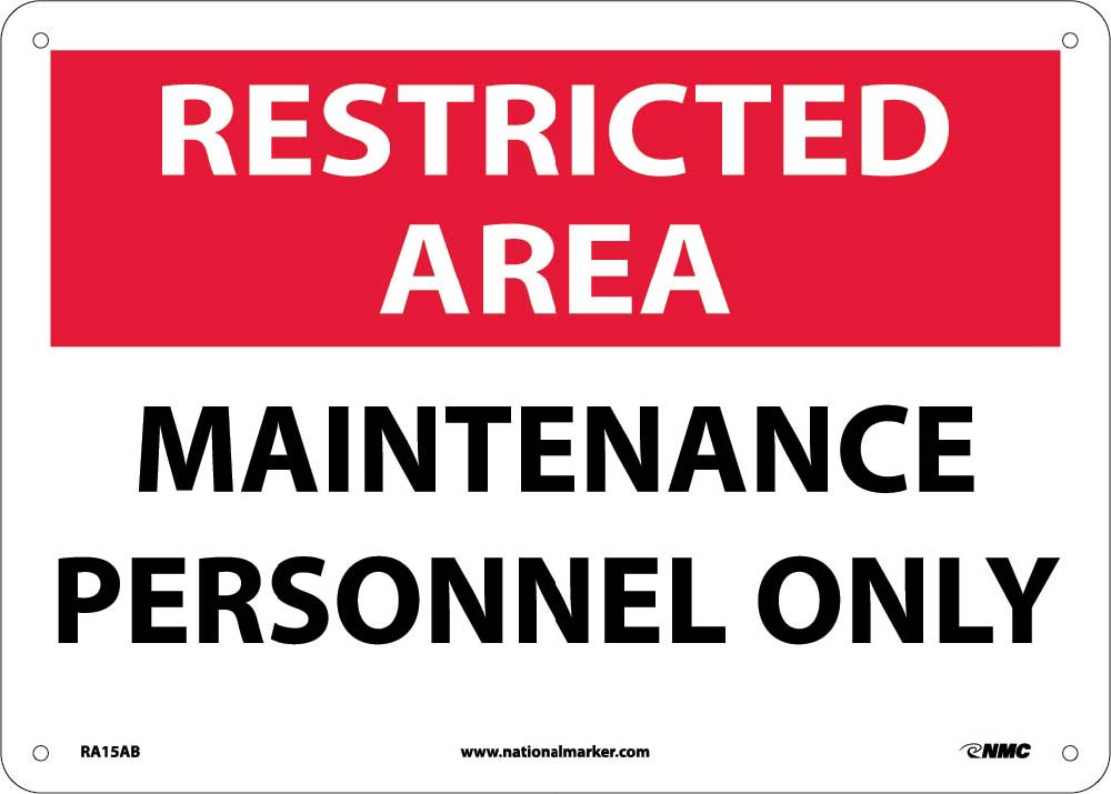 Restricted Area Maintenance Personnel Only Sign-eSafety Supplies, Inc