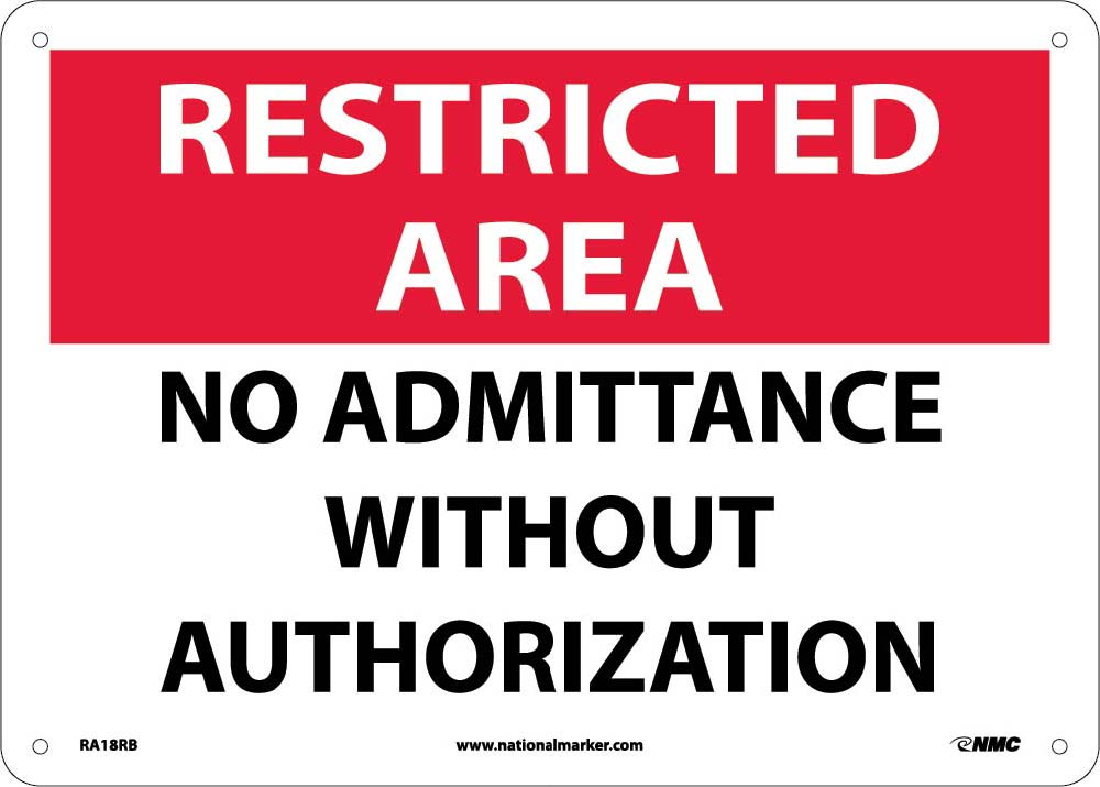 Restricted Area No Admittance Sign-eSafety Supplies, Inc