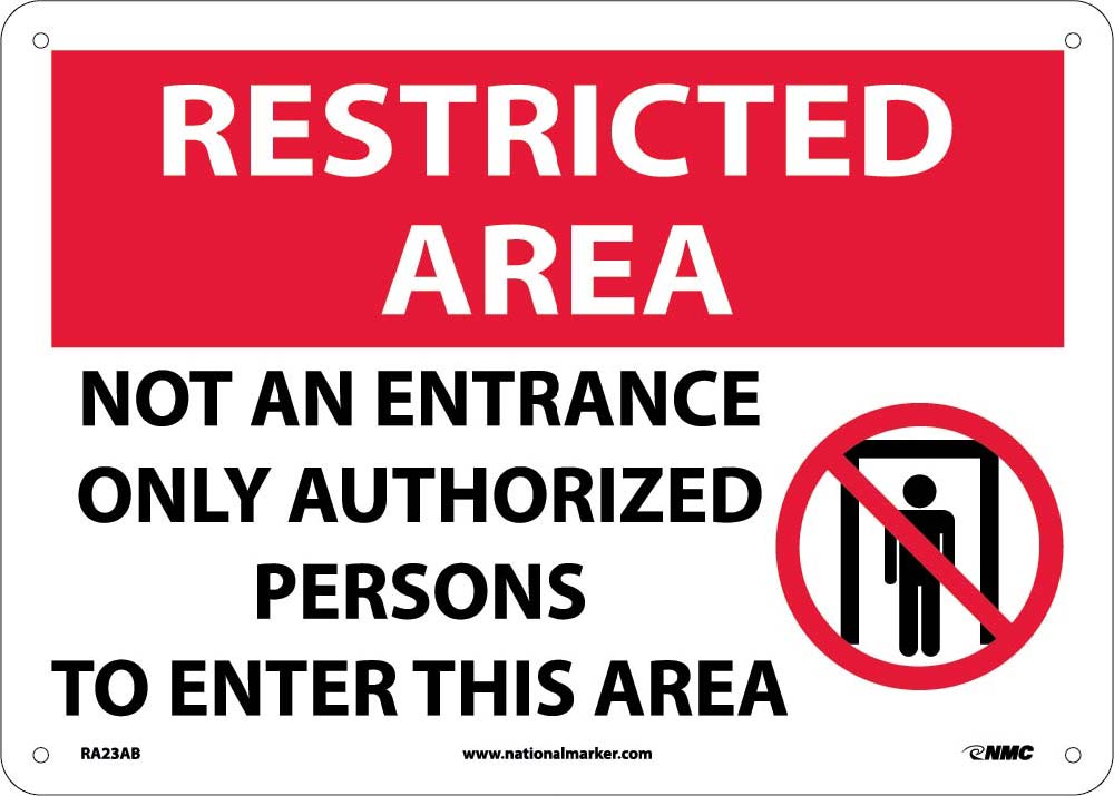 Restricted Area Not An Entrance Sign-eSafety Supplies, Inc