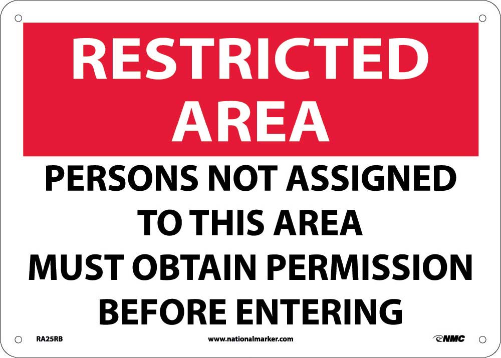 Restricted Area Obtain Permission Sign-eSafety Supplies, Inc