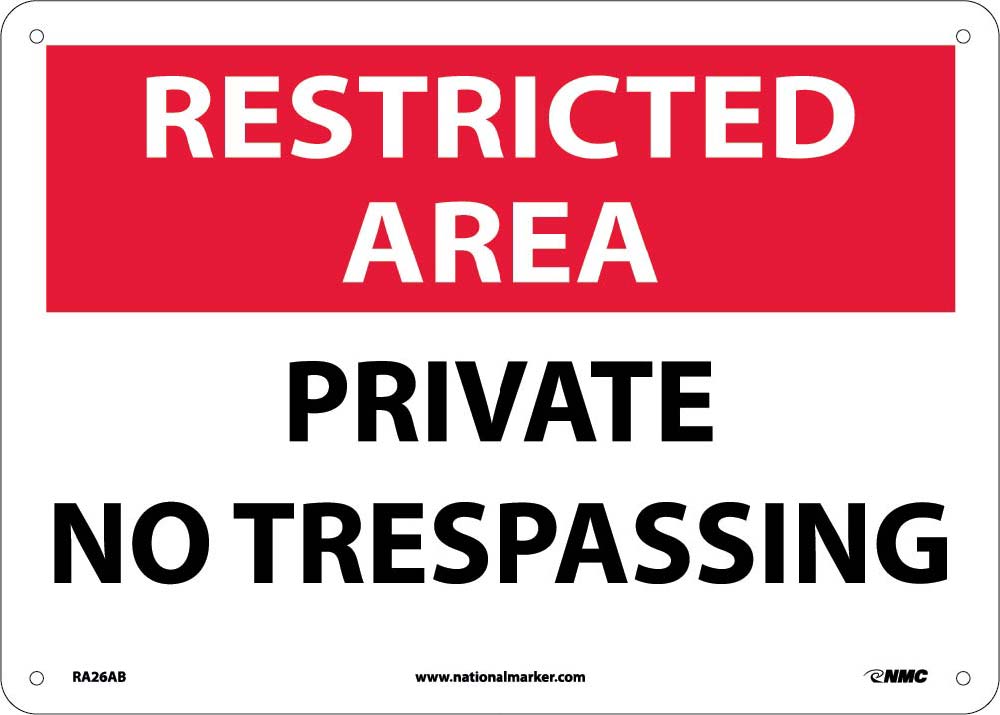 Restricted Area Private No Trespassing-eSafety Supplies, Inc