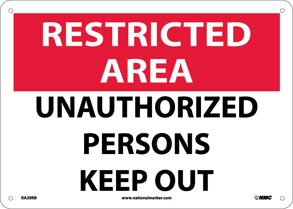 Restricted Area Unauthorized Persons Keep Out Sign-eSafety Supplies, Inc