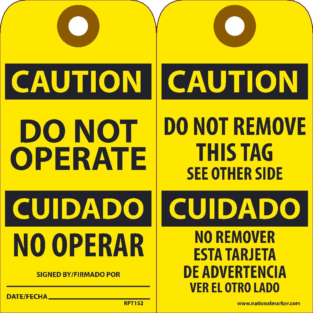 Do Not Operate Bilingual Tag - Pack of 25-eSafety Supplies, Inc