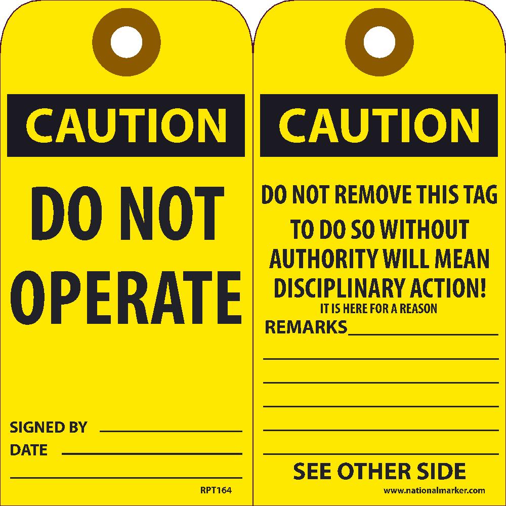 Caution Do Not Operate Tag - Pack of 25-eSafety Supplies, Inc