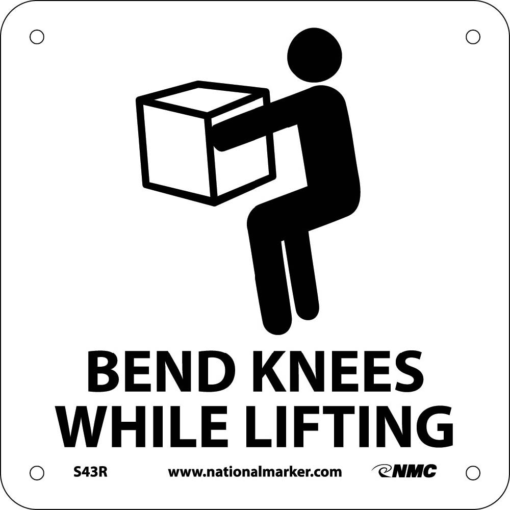 Bend Knees While Lifting Sign-eSafety Supplies, Inc