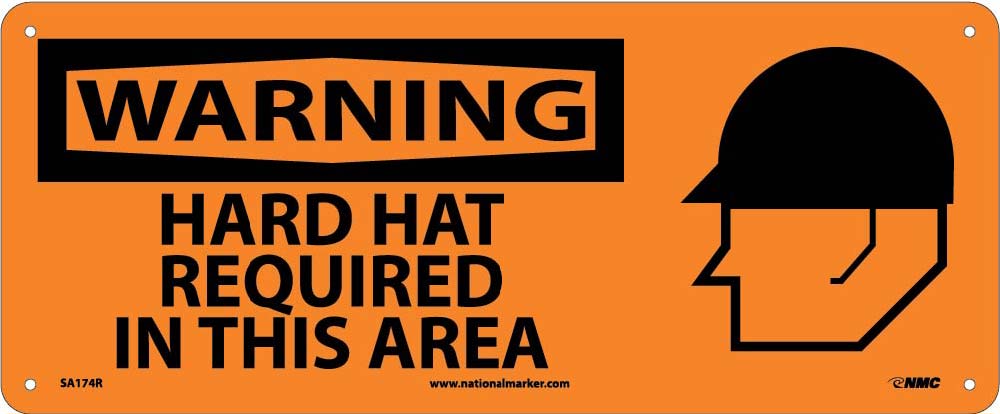 Warning Hard Hat Required In This Area Sign-eSafety Supplies, Inc