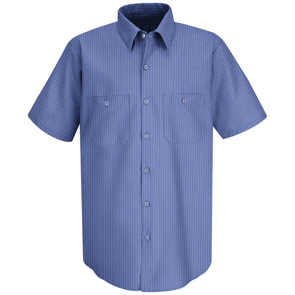 Red Kap Men's Industrial Stripe Work Shirt SB22 - Petrol Blue / Navy Stripe-eSafety Supplies, Inc