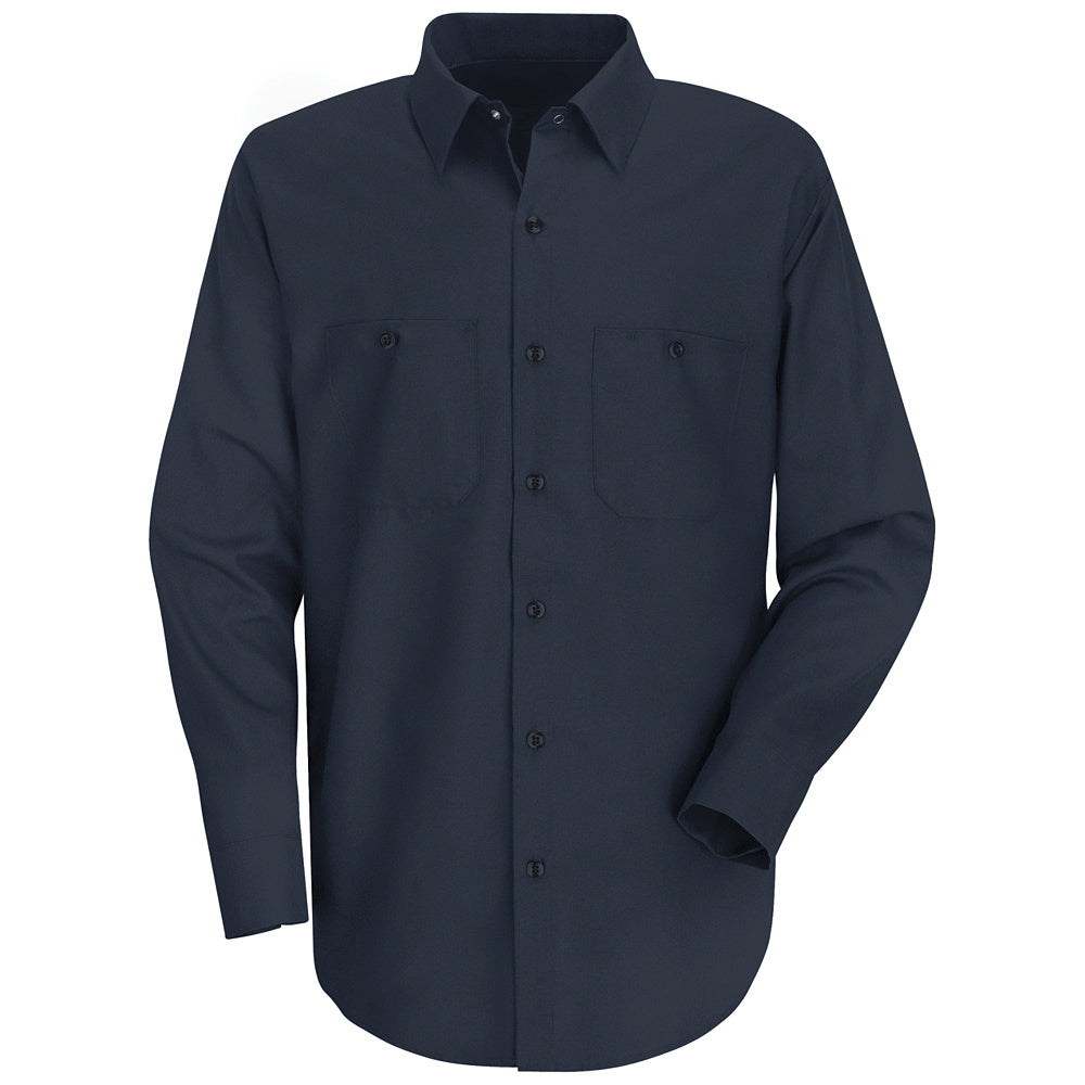 Red Kap Men's Wrinkle-Resistant Cotton Work Shirt SC30 - Navy-eSafety Supplies, Inc