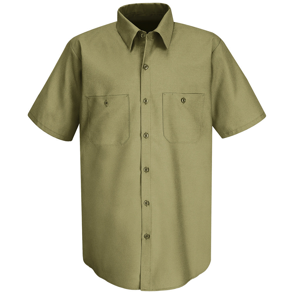 Red Kap Men's Wrinkle-Resistant Cotton Work Shirt SC40 - Khaki-eSafety Supplies, Inc