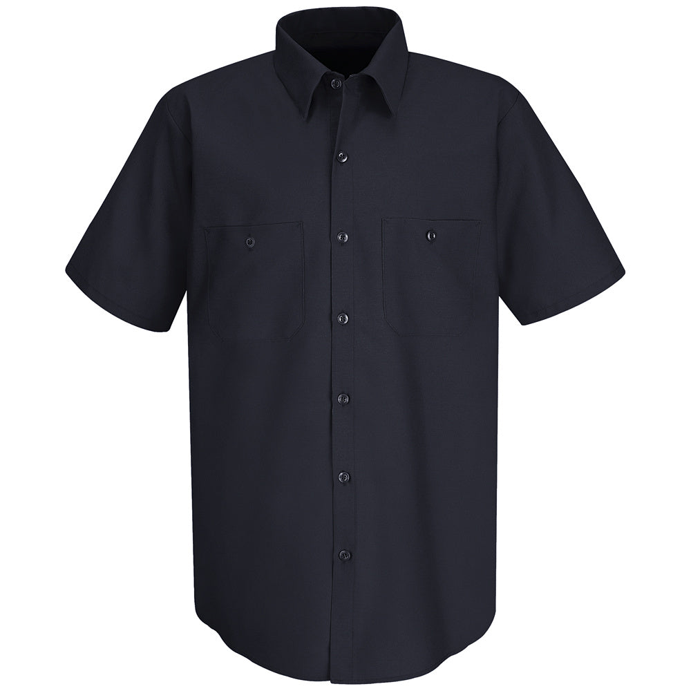 Red Kap Men's Wrinkle-Resistant Cotton Work Shirt SC40 - Navy-eSafety Supplies, Inc