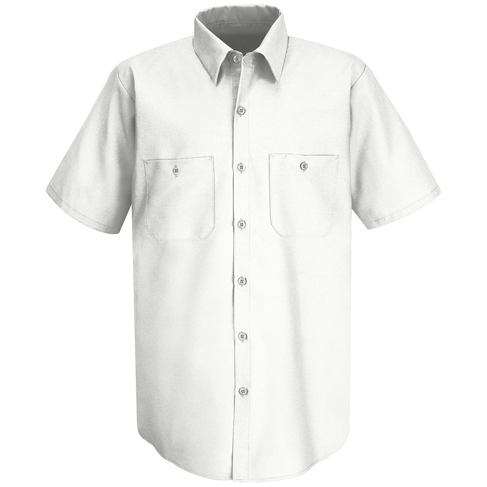 Red Kap Men's Wrinkle-Resistant Cotton Work Shirt SC40 - White-eSafety Supplies, Inc