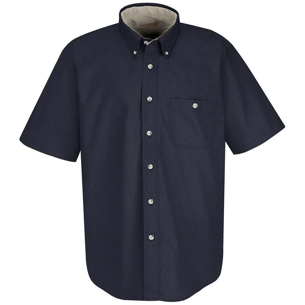 Red Kap Men's Cotton Contrast Dress Shirt SC64 - Navy / Stone-eSafety Supplies, Inc