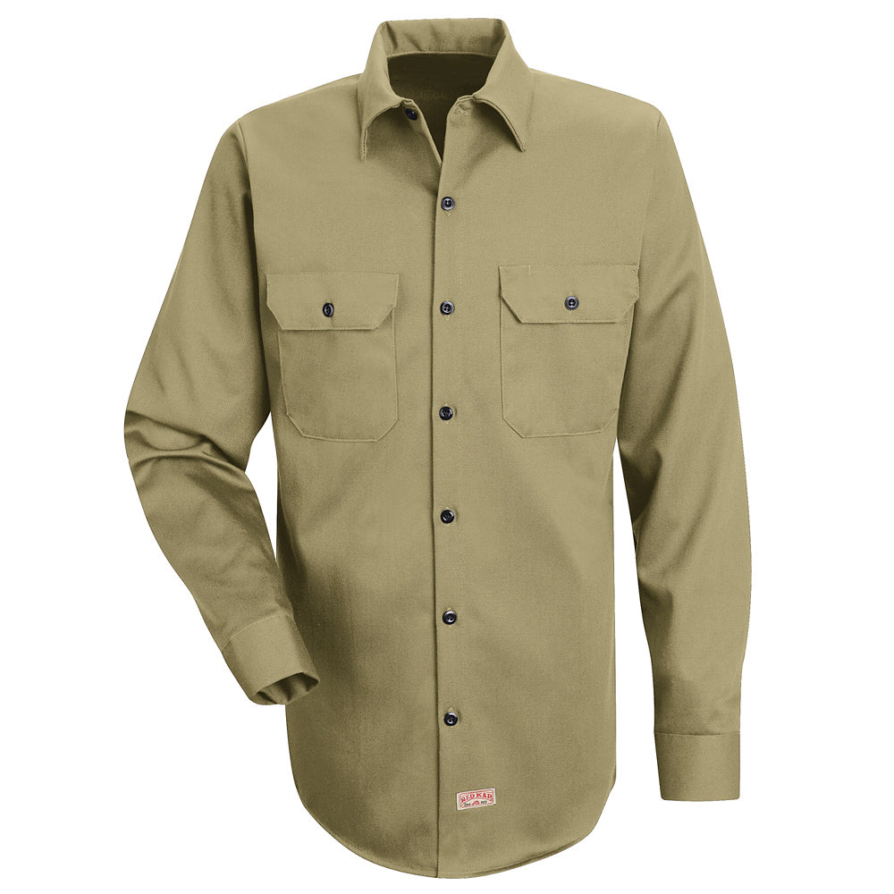 Red Kap Men's Deluxe Heavyweight Cotton Shirt SC70 - Khaki-eSafety Supplies, Inc