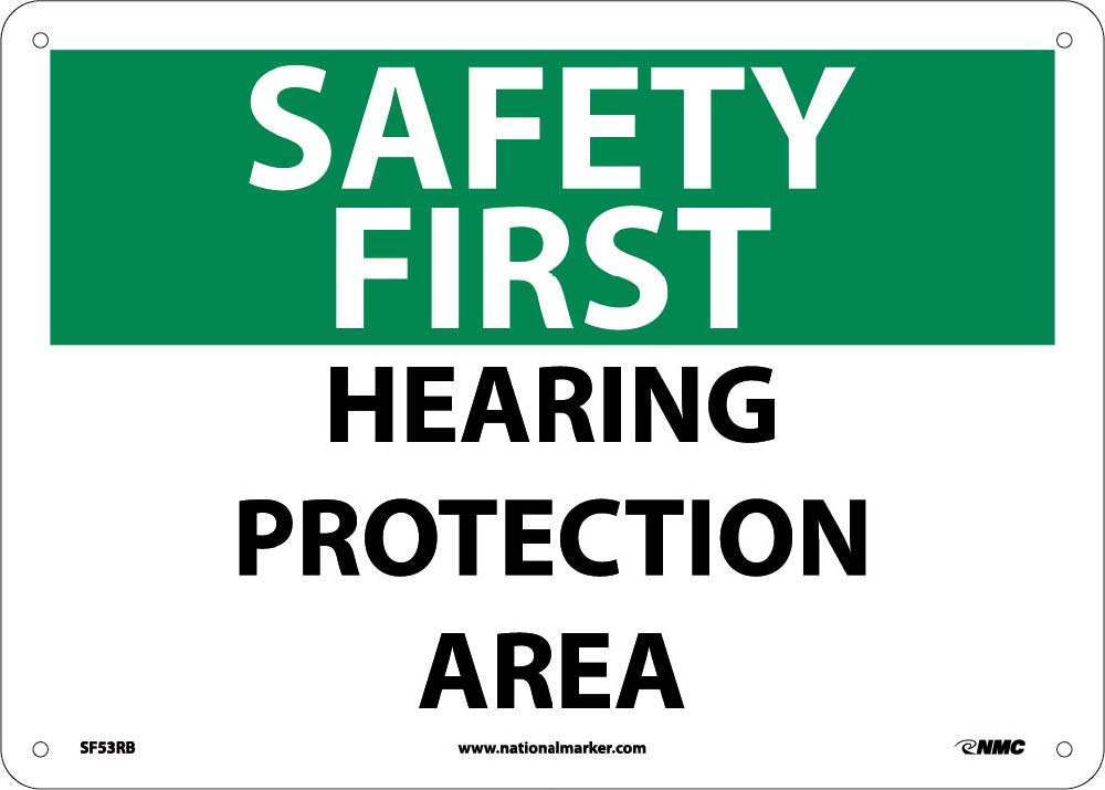 Safety First Hearing Protection Area Sign-eSafety Supplies, Inc