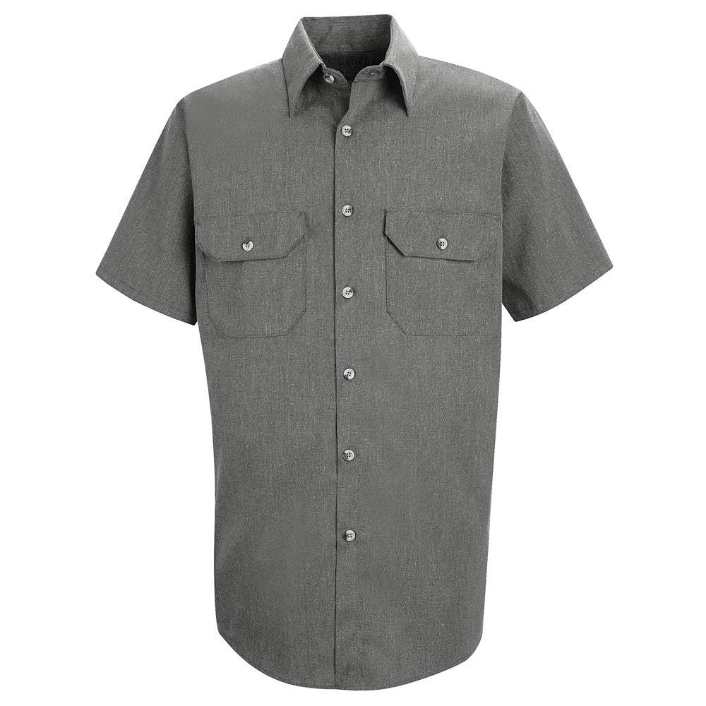 Red Kap Men's Heathered Poplin Uniform Shirt SH20 - Charcoal-eSafety Supplies, Inc